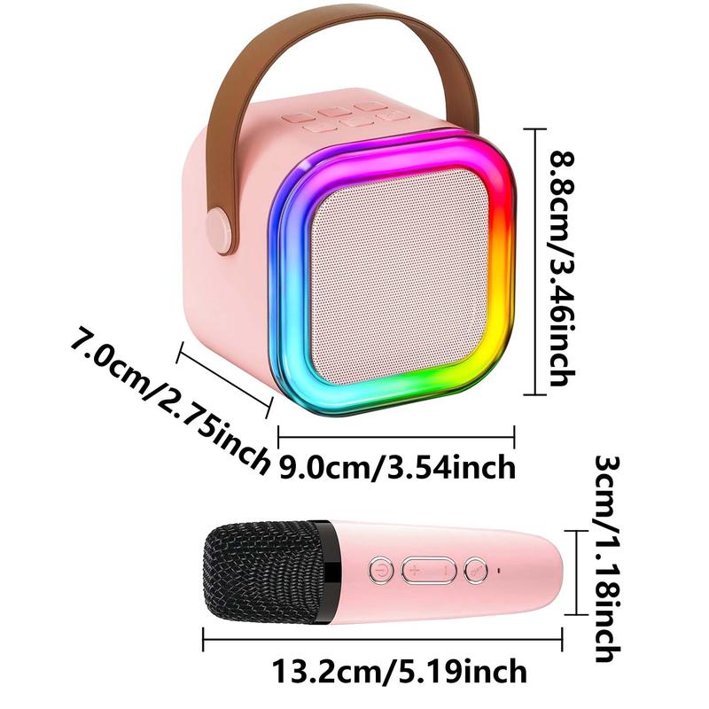 Wireless Microphone & Speaker Set, 1 Set Portable Karaoke Speaker with 2 Counts Wireless Mic, Bluetooth-compatible-compatible Speaker for Party - 1